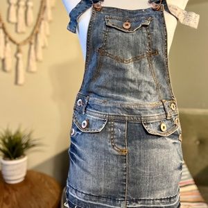 DENIM OVERALL MINI SKIRT